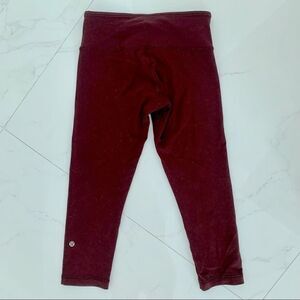 Lululemon Wunder Under Crops Burgundy Red Sz 4